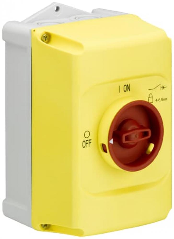 ENCLOSURE, RED/YE, IP65, 3X LOCKAB