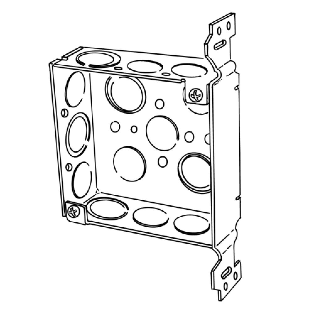 BX 4 IN SQ 1-1/2 DP ECNTRC KO VERT BRCKT
