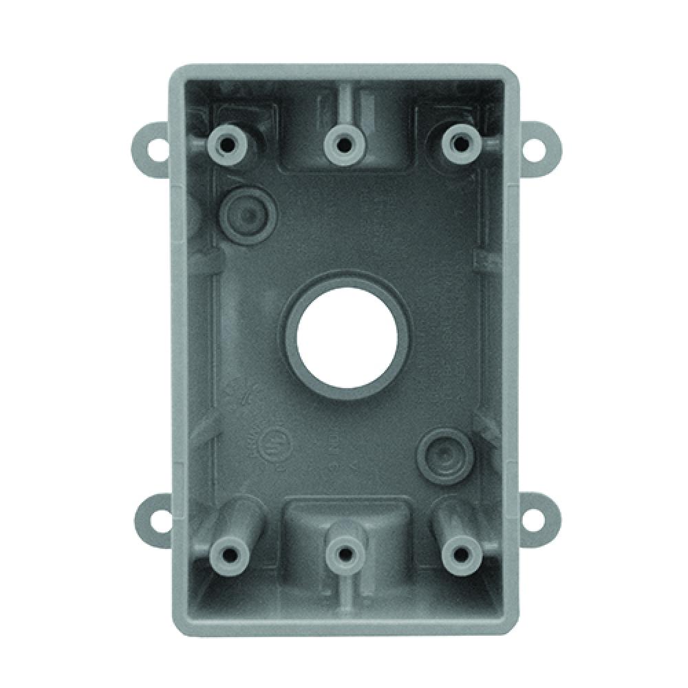 1G BOX 3 1/2 IN HUBS GREY PVC