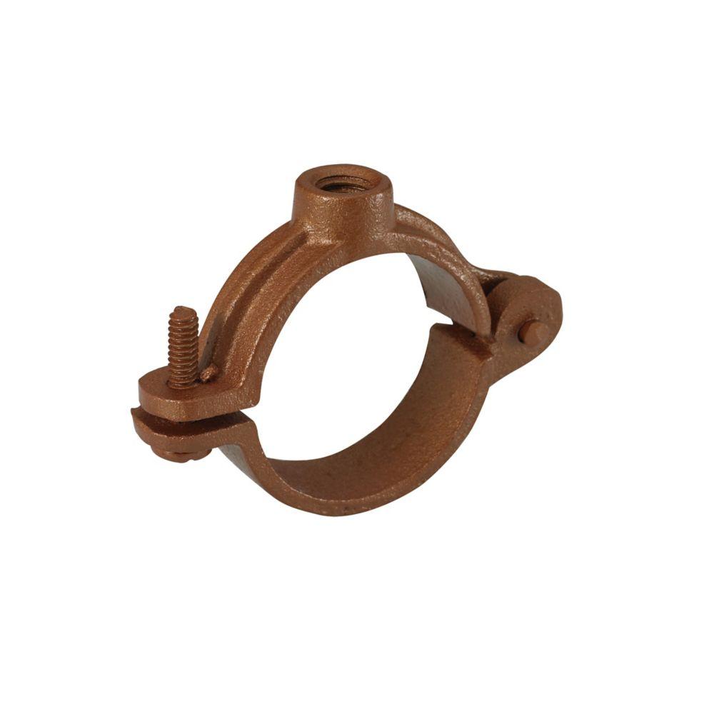 HINGED EXTN SPLIT PIPE CLMP,2 1/2&#34;, 3/8&#34;