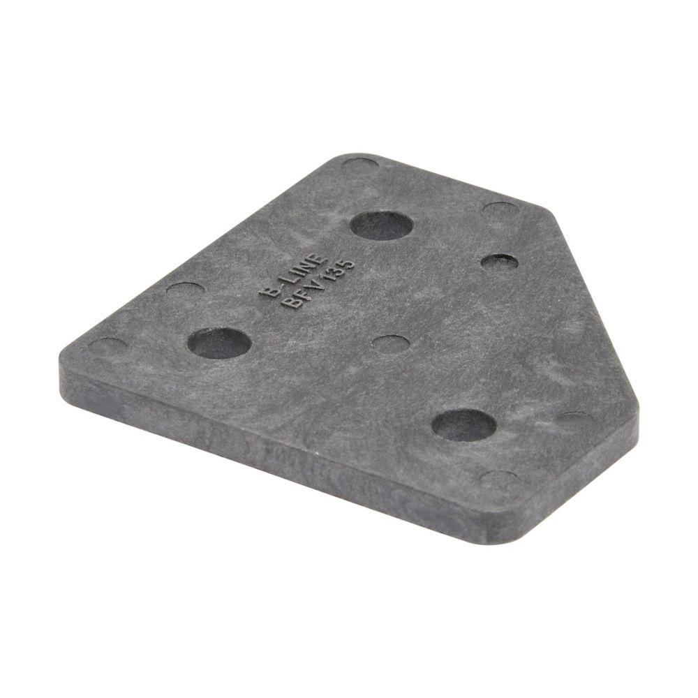 THREE HOLE FLT GUSSET CORNER PLT, FIBERGLASS