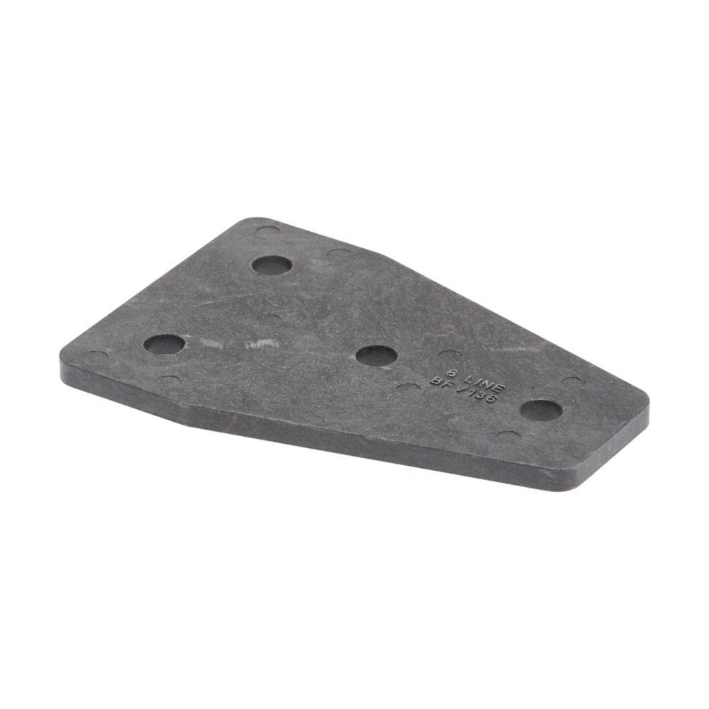 FOUR HOLE FLT GUSSET TEE PLT, FIBERGLASS