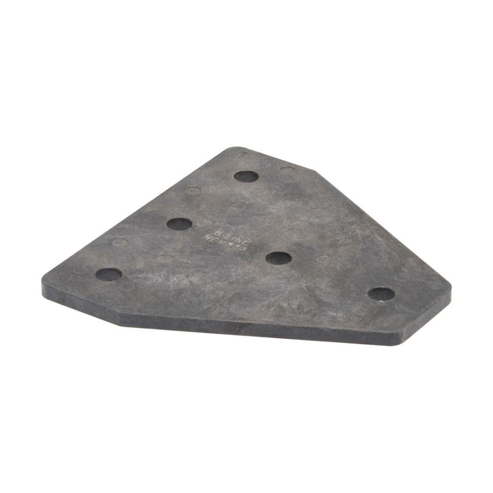 FIVE HOLE FLT GUSSET TEE PLT, FIBERGLASS