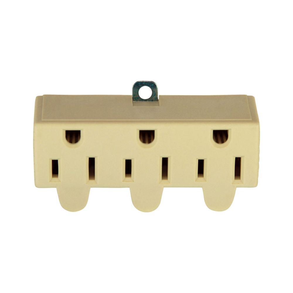 Adapt Grd 3 Outlet W/Grd Lug 15A 125V IV