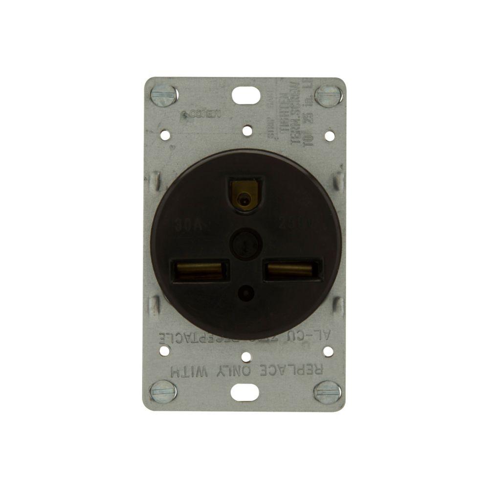Recp Single Flush 30A 250V 2P3W BK