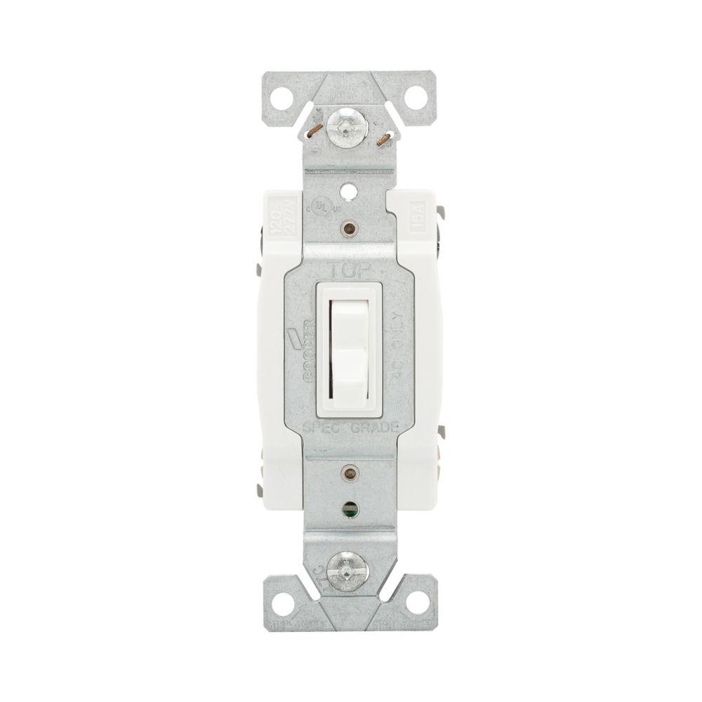 Switch Toggle 4Way 15A 120V Grd WH