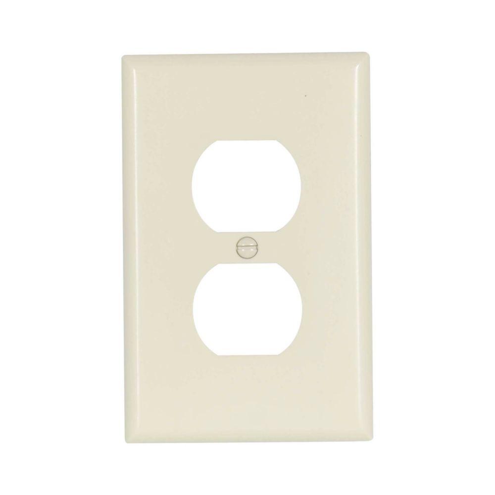 Wallplate 1G Dup Recp Thermoset Mid AL