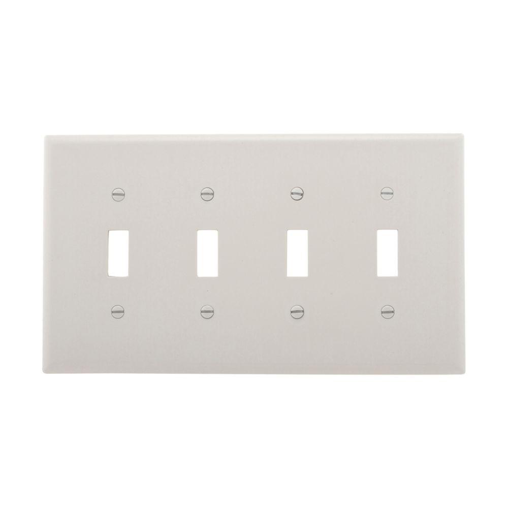 Wallplate 4G Toggle Thermoset Mid WH