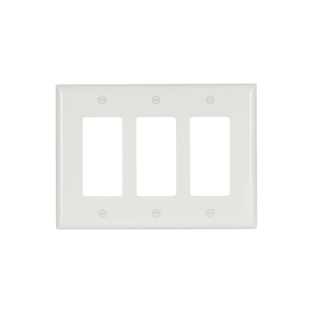 Wallplate 3G Decorator Thermoset Mid WH