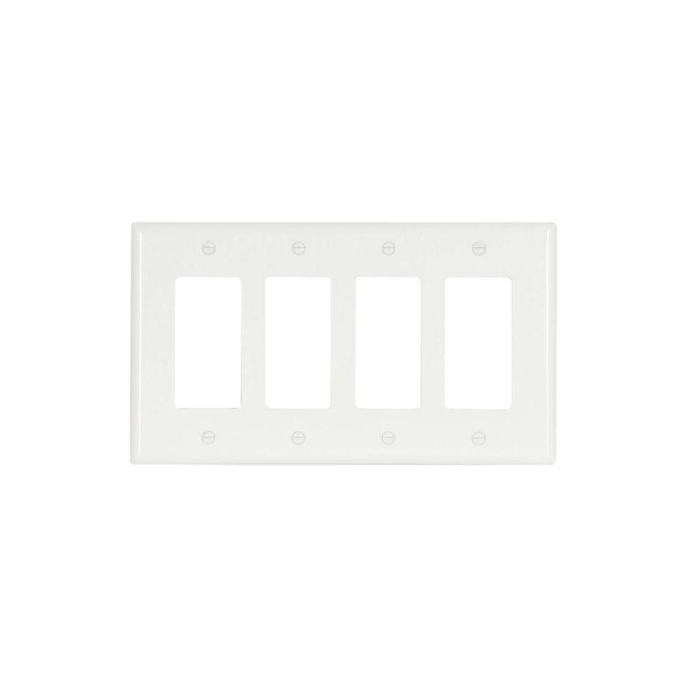 Wallplate 4G Decorator Thermoset Mid WH