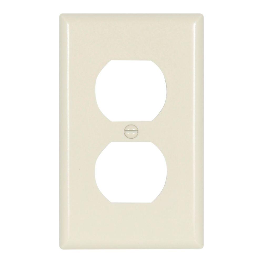 Wallplate 1G Duplex Recp Thrmst Std AL