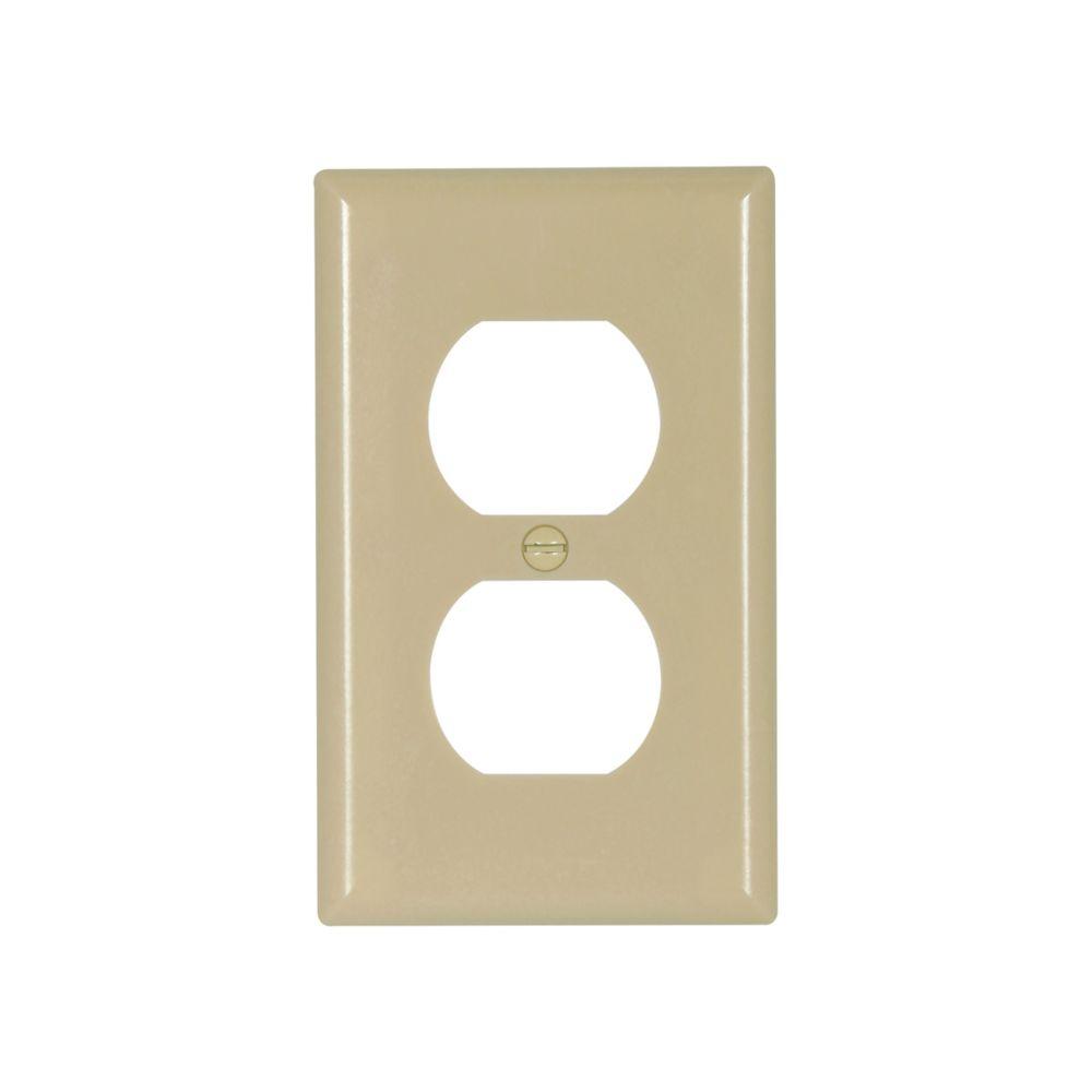 Wallplate 1G Duplex Recp Thrmst Std IV