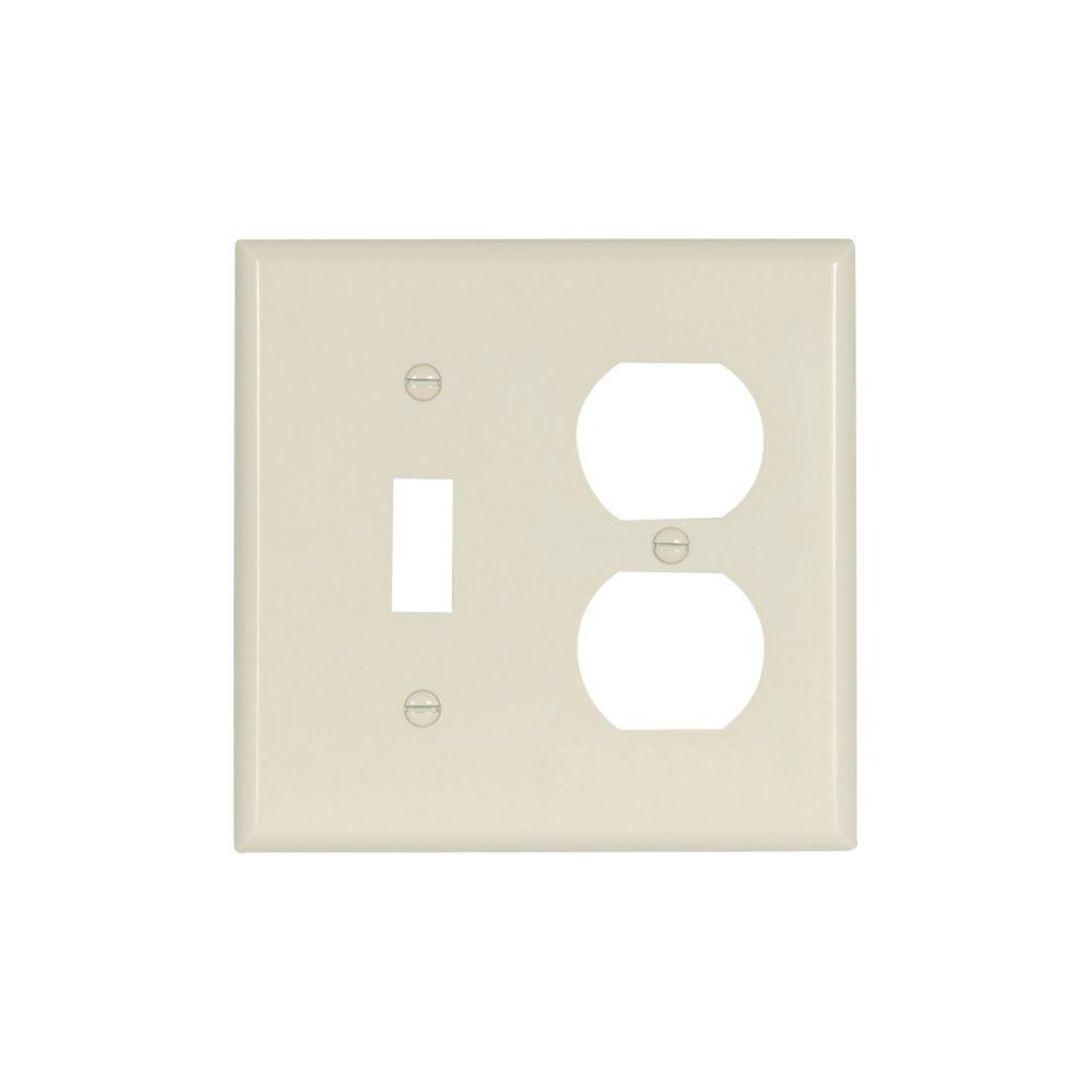 Wallplate 2G Toggle/Duplex Thrmst Std AL