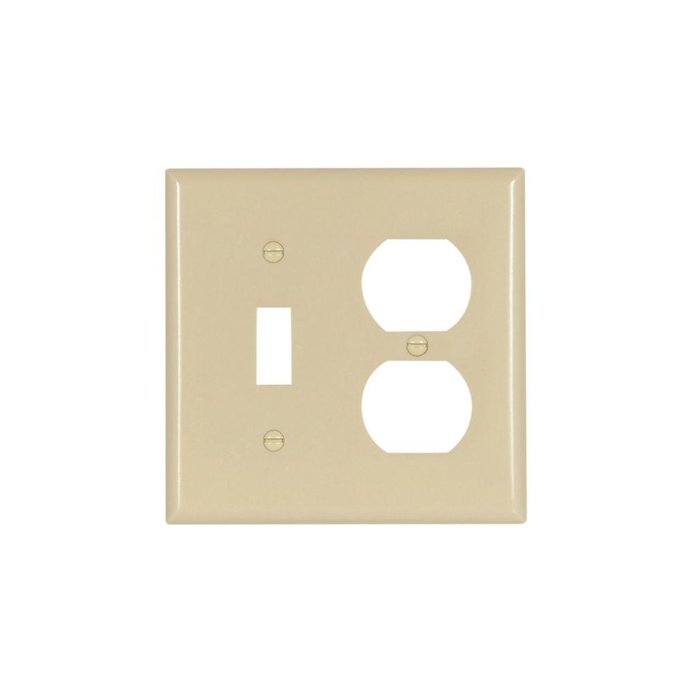 Wallplate 2G Toggle/Duplex Thrmst Std IV