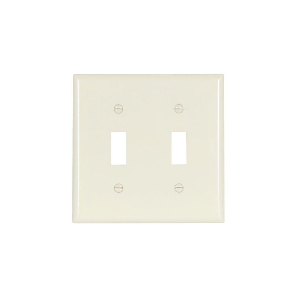 Wallplate 2G Toggle Thermoset Std AL