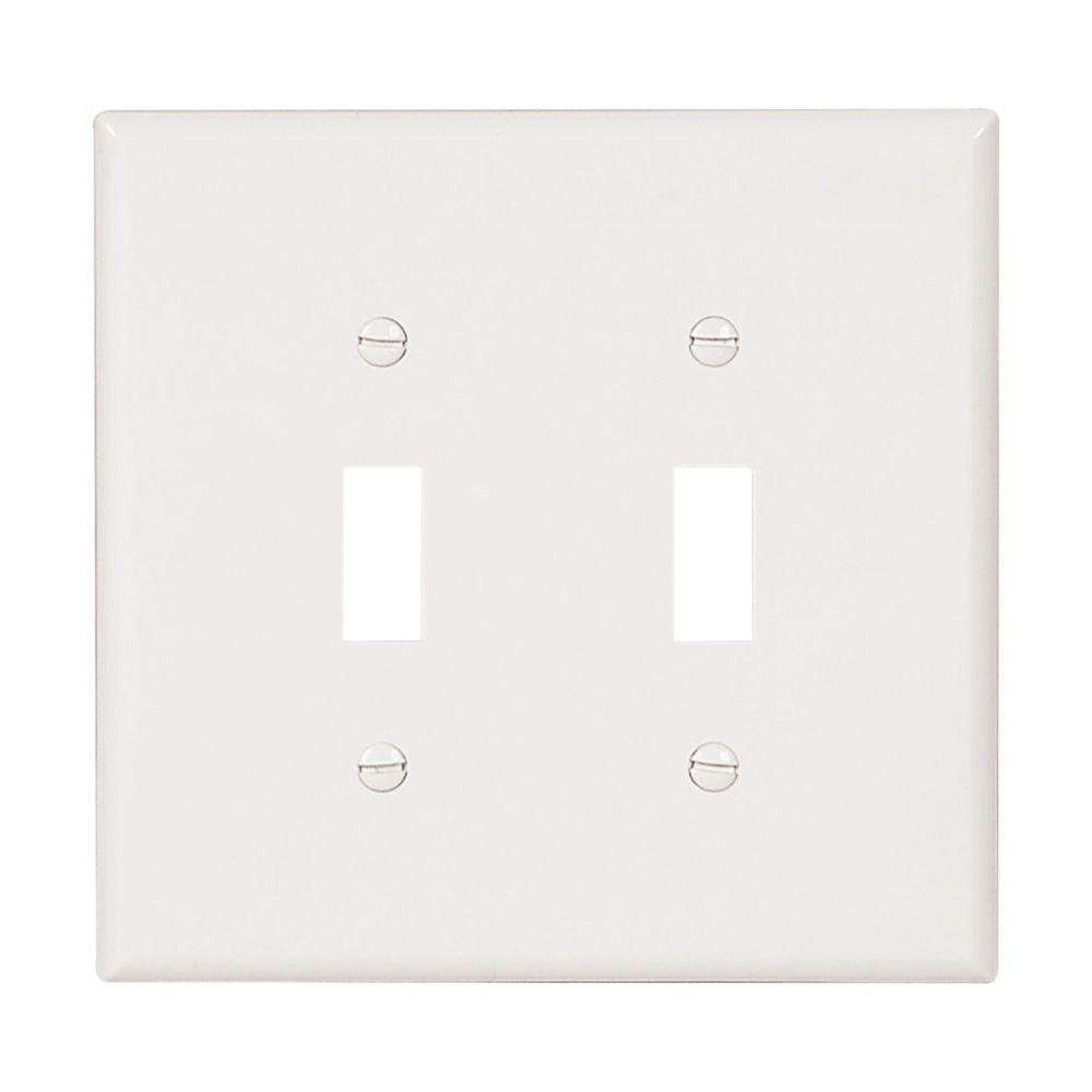 Wallplate 2G Tog Thermoset Ovr WH