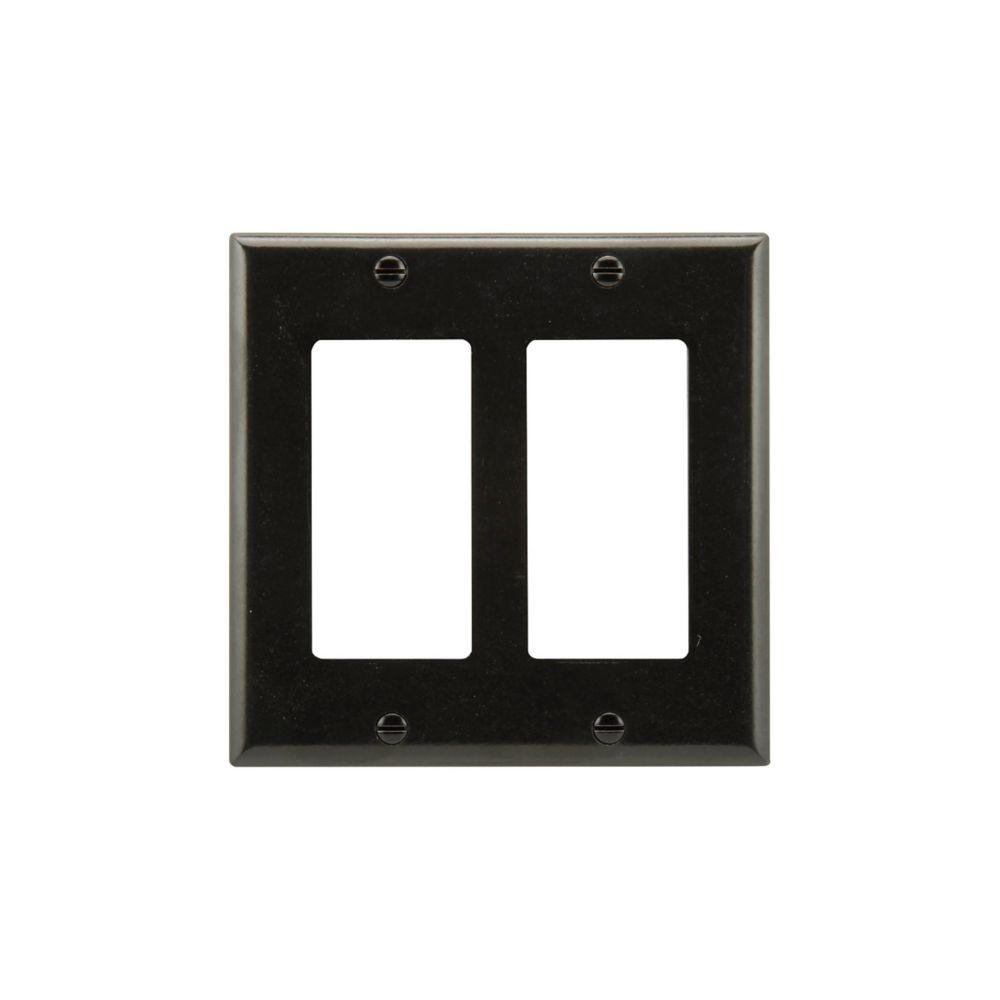 Wallplate 2G Decorator Thermoset Std BK