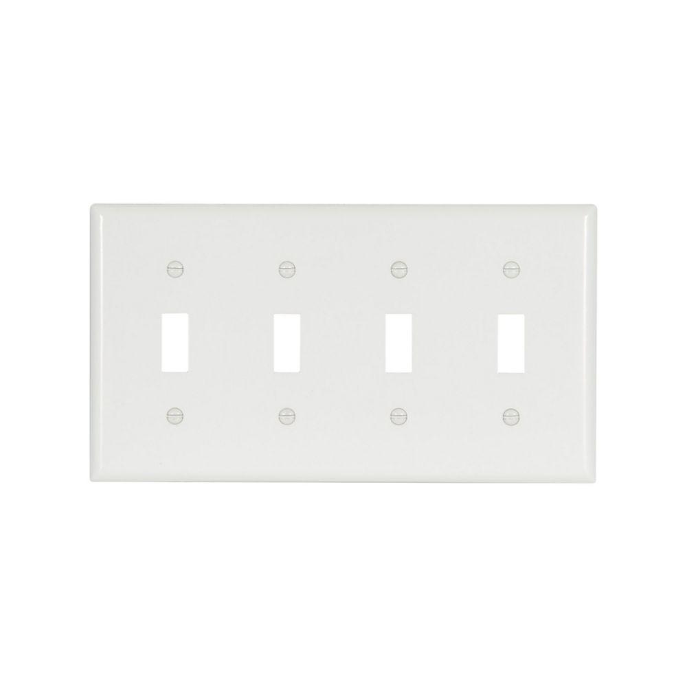 Wallplate 4G Toggle Thermoset Std WH