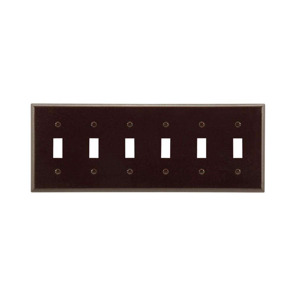 Wallplate 6G Toggle Thermoset Std BR