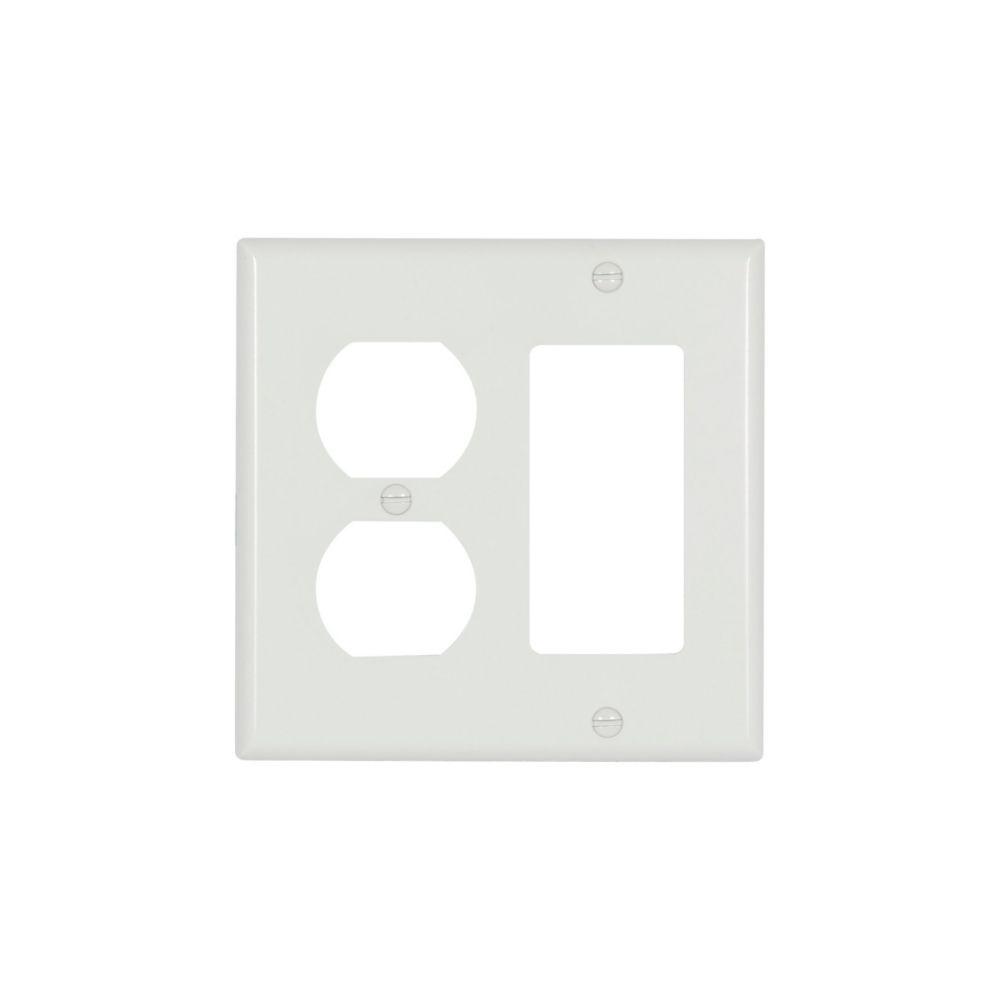 Wallplate 2G Dup/Deco Thermoset Std WH