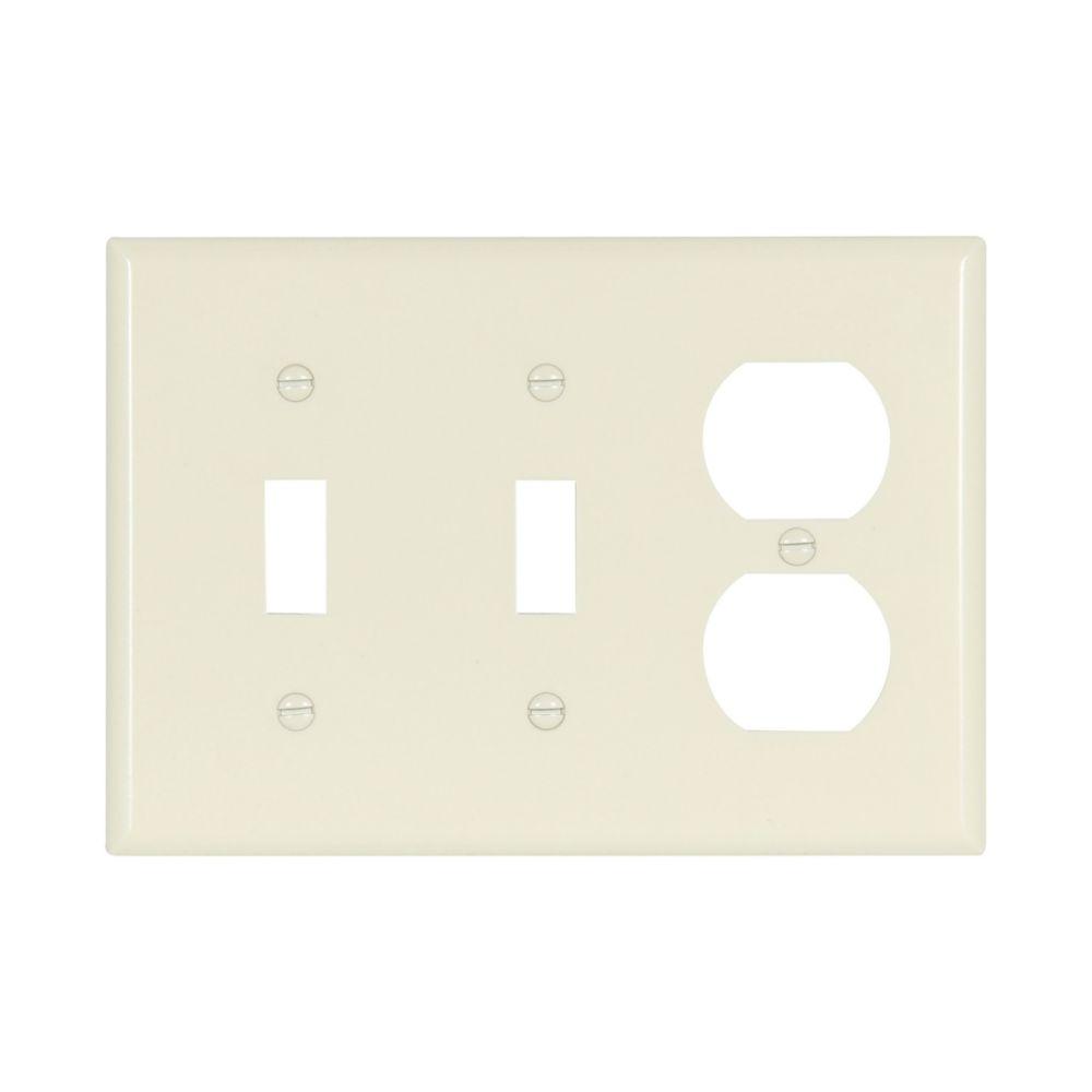 Wallplate 3G 2Tog/Dup Thermoset Std AL