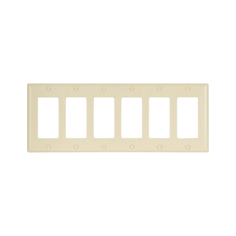 Wallplate 6G Decorator Thermoset Std IV