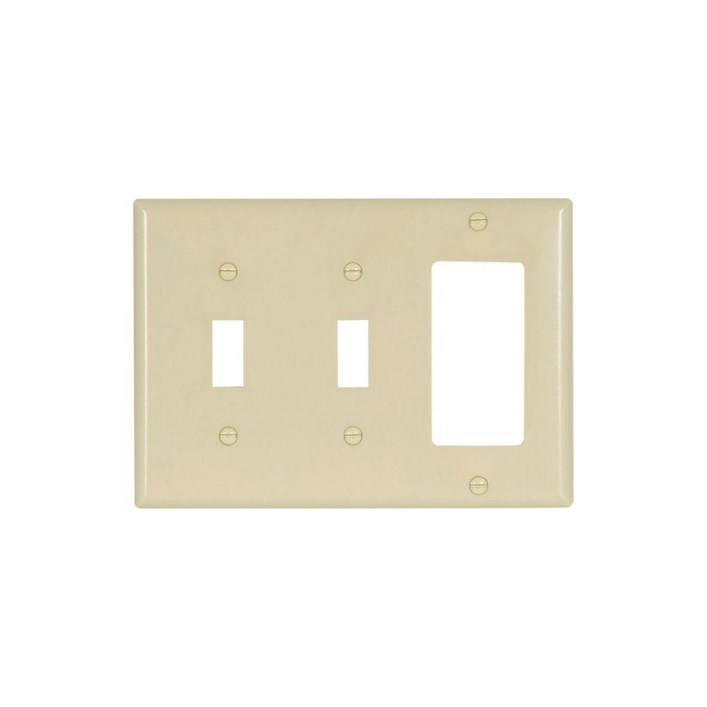 Wallplate 3G 2Tog/Deco Thermoset Std IV