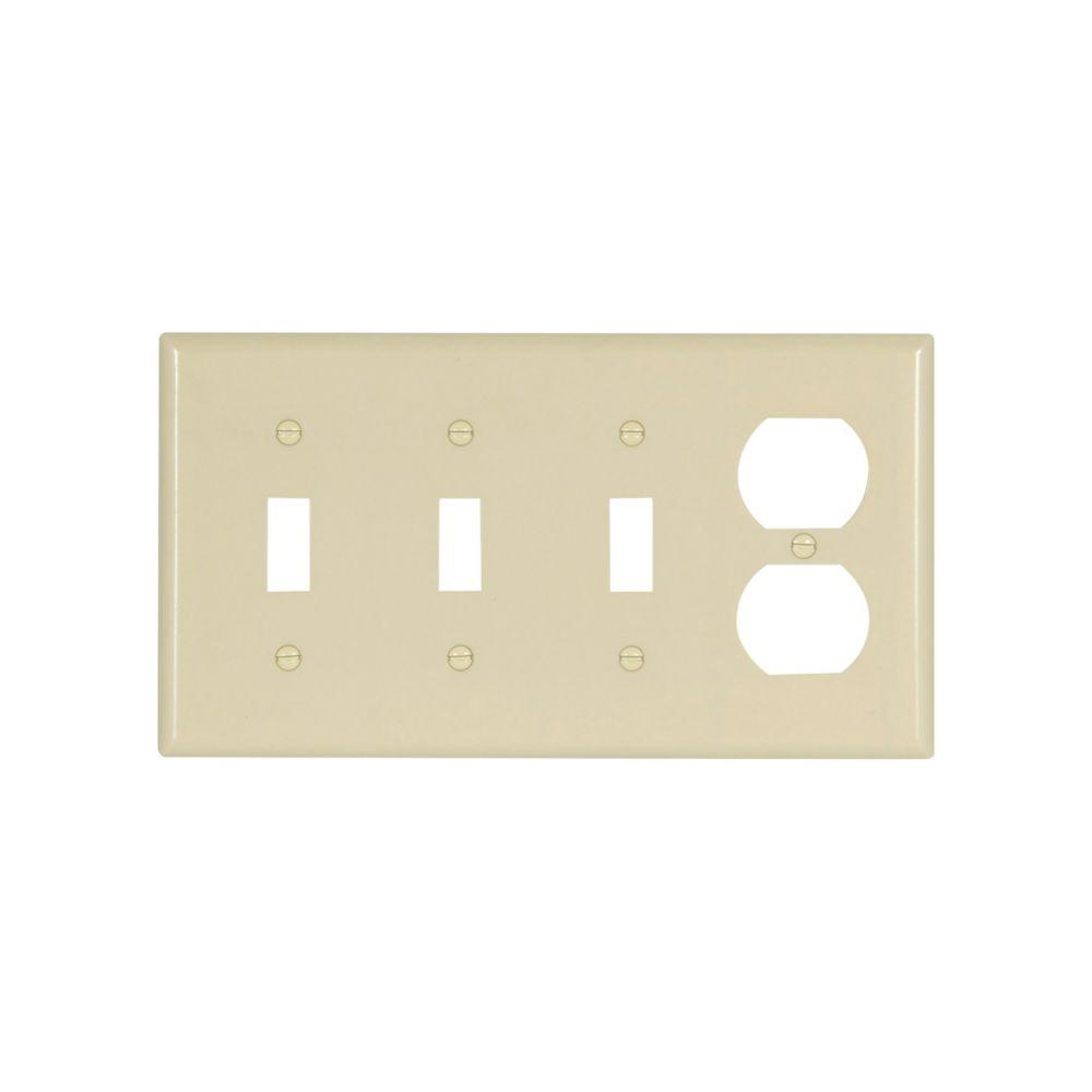 Wallplate 4G 3Tog/Dup Thermoset Std IV