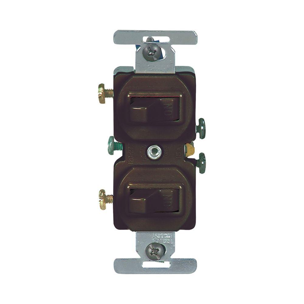 Switch Duplex Comb SP/SP 15A 120V BR
