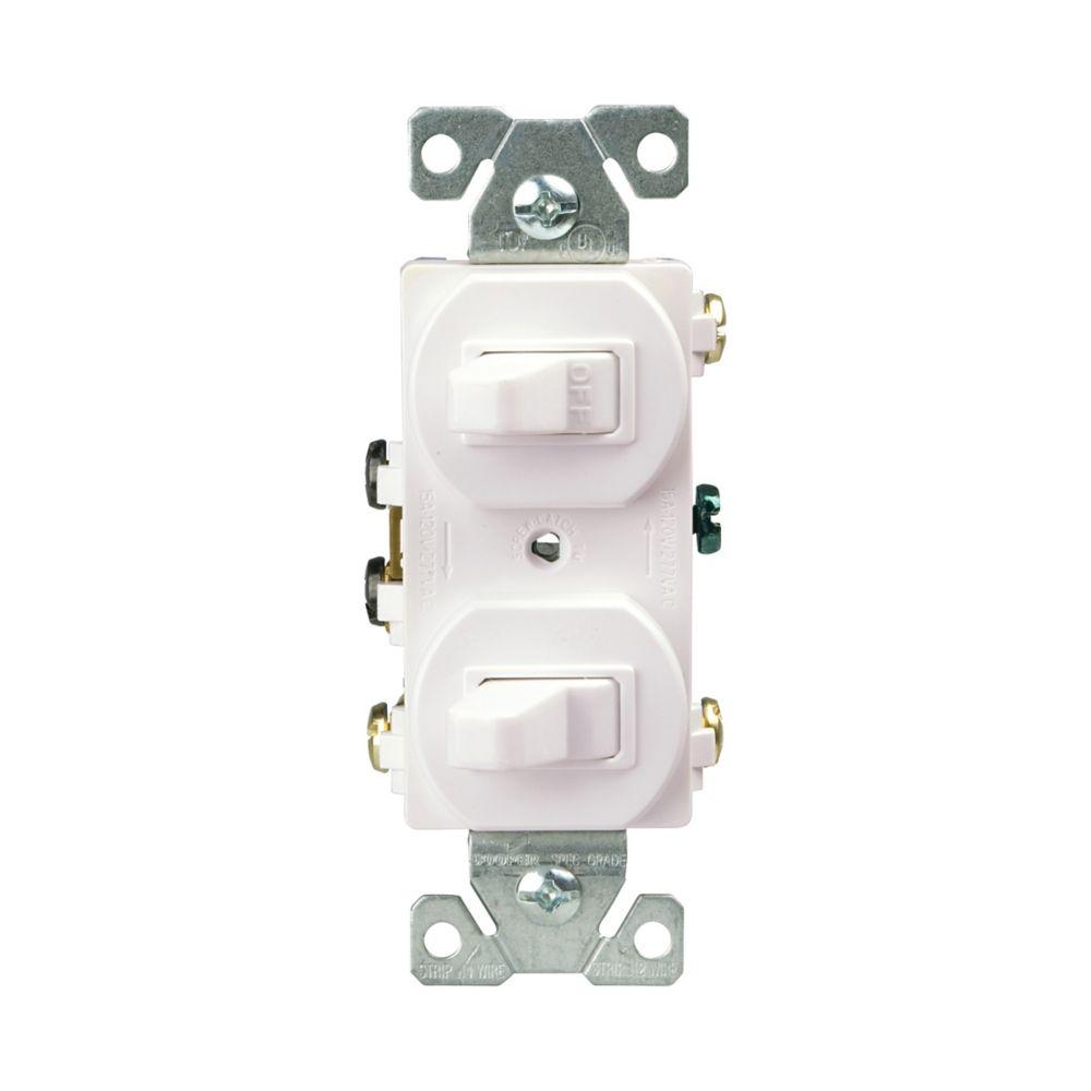 Switch Duplex Comb SP/3Way 15A 120V WH
