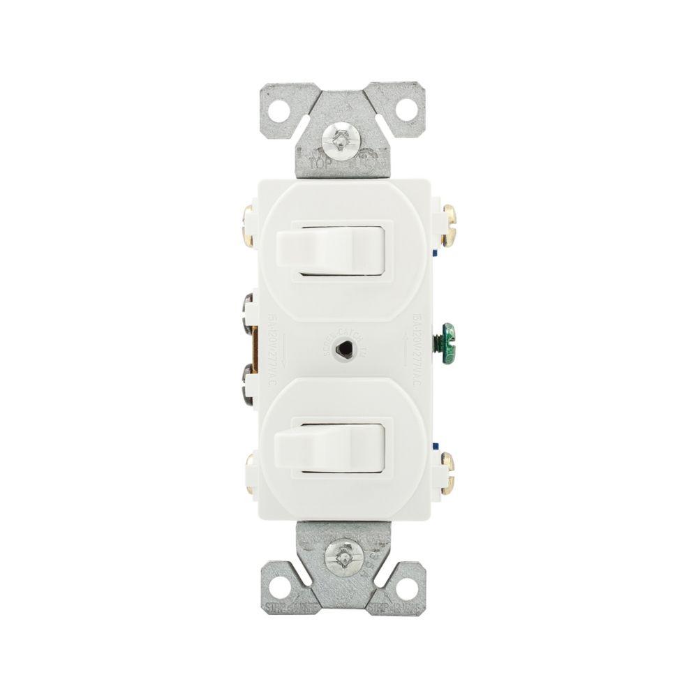 Switch Duplex Comb 3Way/3Way 15A 120V WH