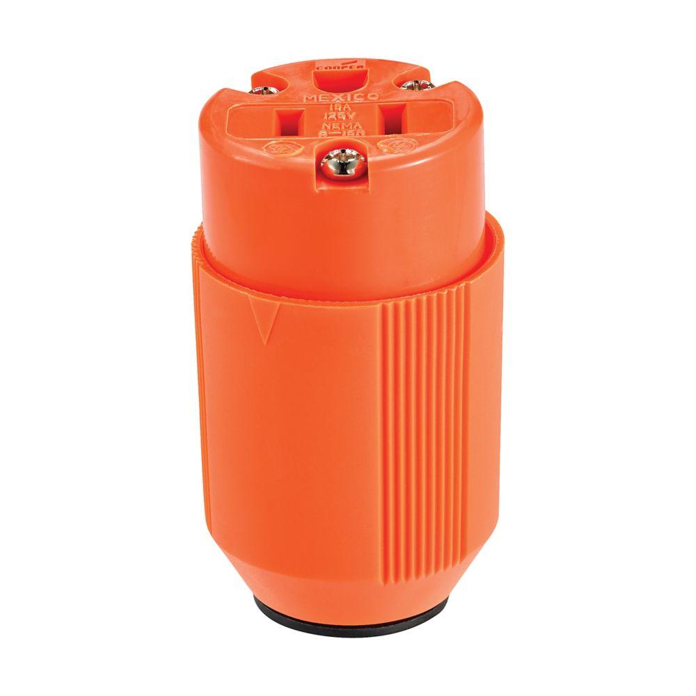 Conn 15A 125V 2P3W Str HiVis AutoGrip OR