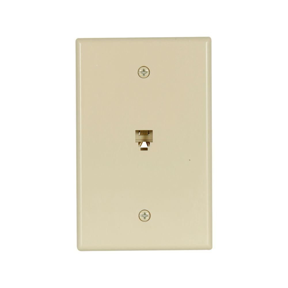 Phone Jack Sgl Flush Mnt 4Cond Mid UL IV