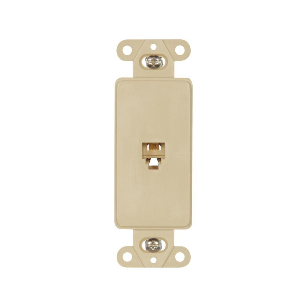 Phone Jack Sgl Decorator Strap 4 Cond IV