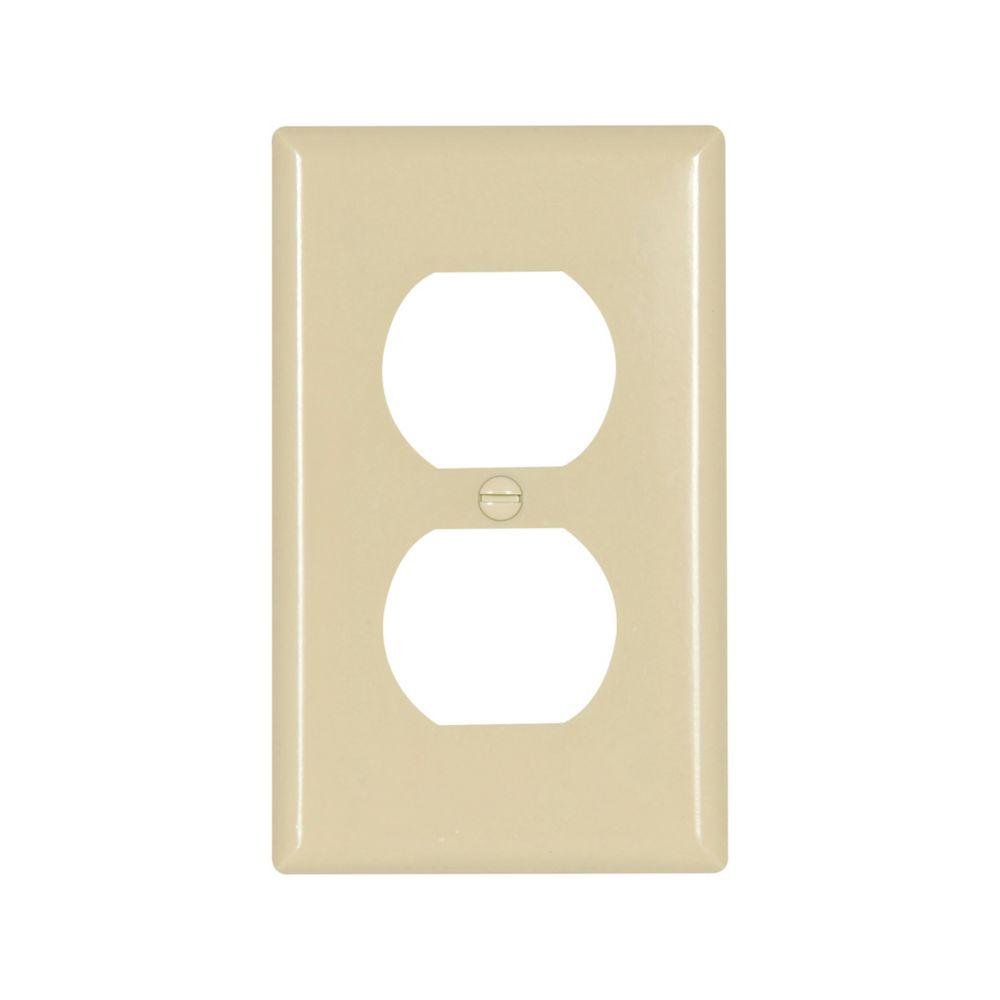 Wallplate 1G Dup Recp Thrmst Std Deep IV