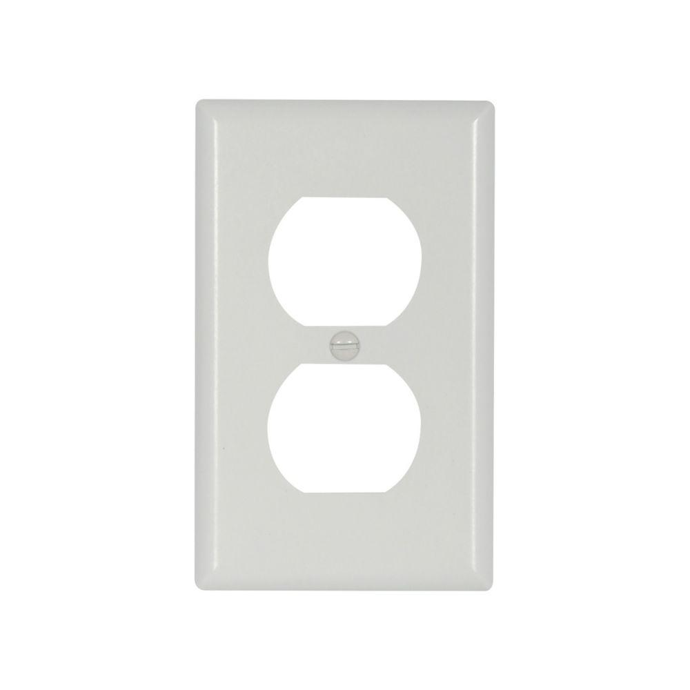 Wallplate 1G Dup Recp Thrmst Std Deep WH