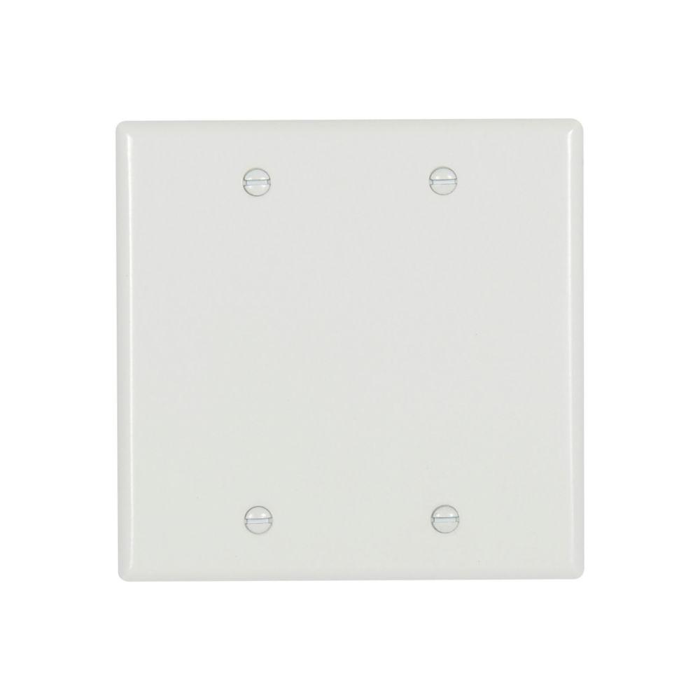 Wallplate 2G Blank Thrmst Std Deep WH