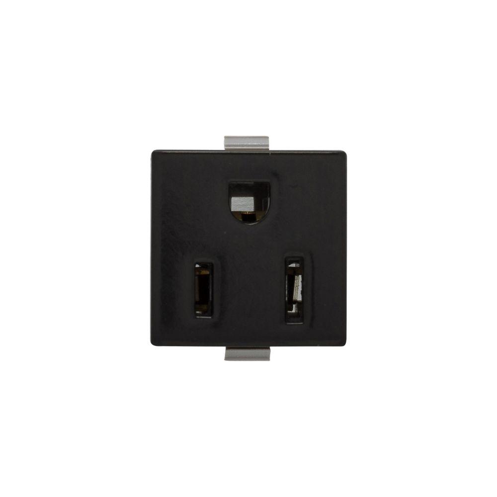 Recp SnapIn 15A125V2P3W WireLds Pclip BK