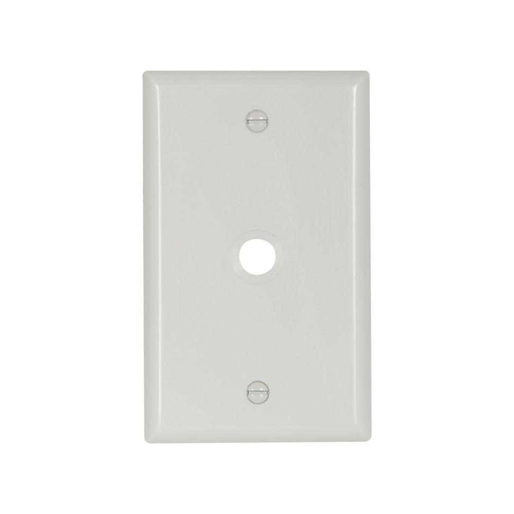 Wallplate 1G W/.375&#34; Hole Nylon Std WH