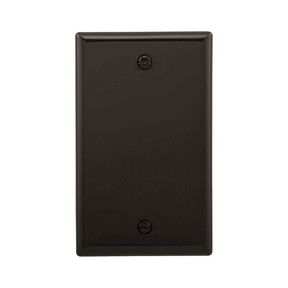 Wallplate 1G Blank Box Mnt Nylon Std BK