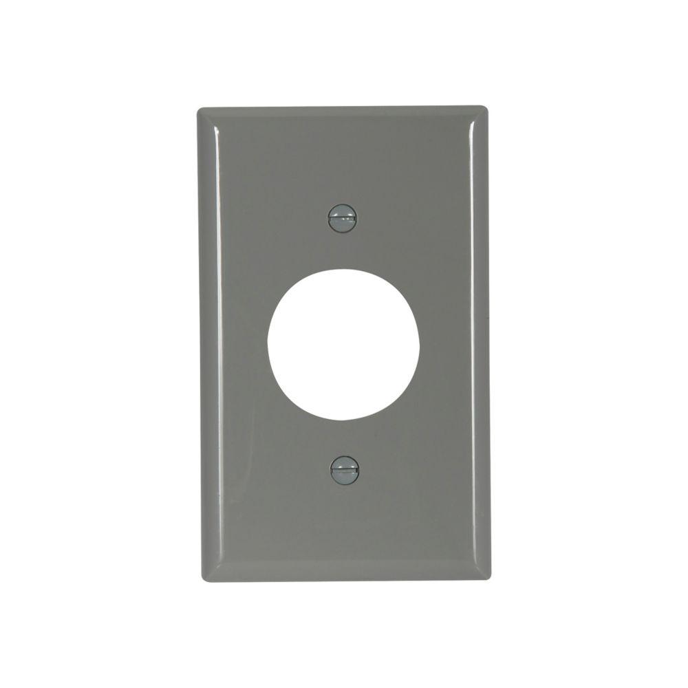 Wallplate 1G Single Recp Nylon Std GY
