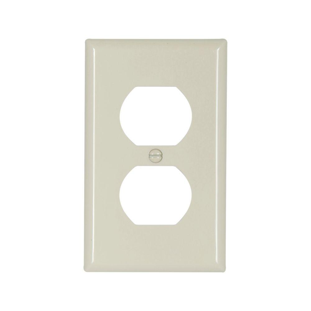 Wallplate 1G Duplex Recp Nylon Std AL