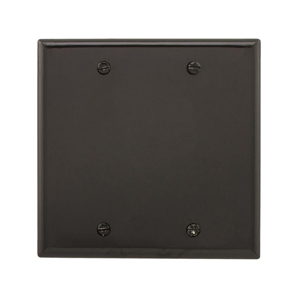 Wallplate 2G Blank Box Mnt Nylon Std BK