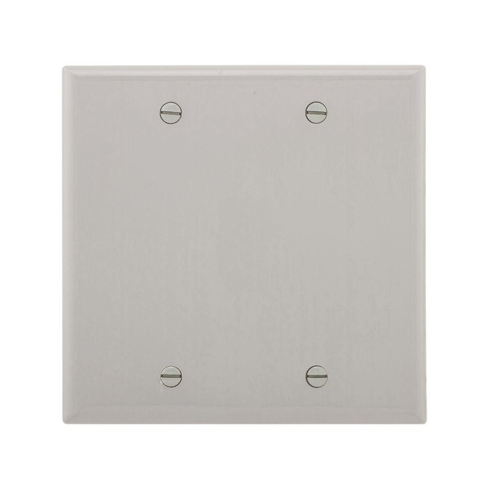Wallplate 2G Blank Box Mnt Nylon Std GY