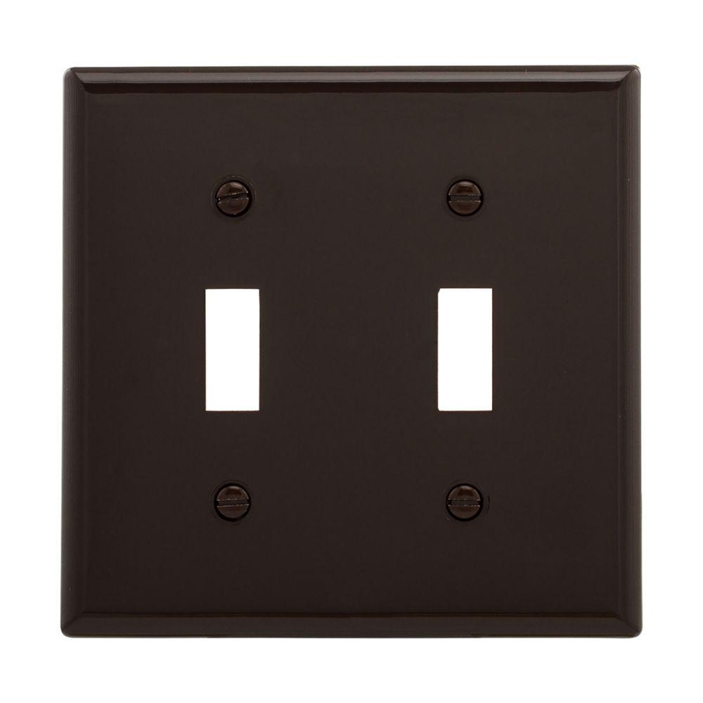 Wallplate 2G Toggle/Duplex Nylon Std BR