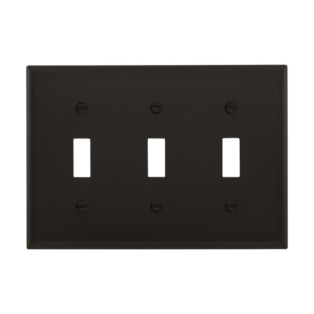 Wallplate 3G Toggle Nylon Std BK