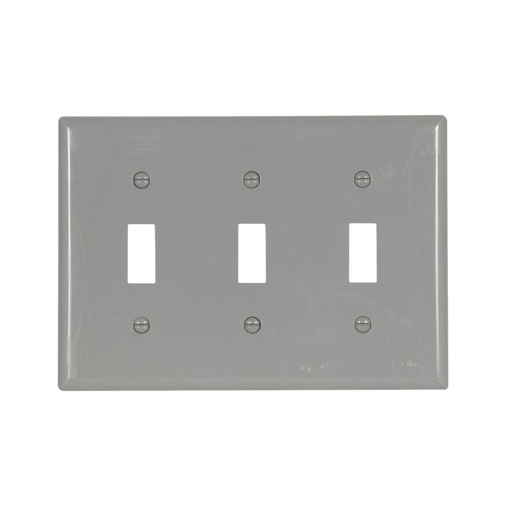 Wallplate 3G Toggle Nylon Std GY