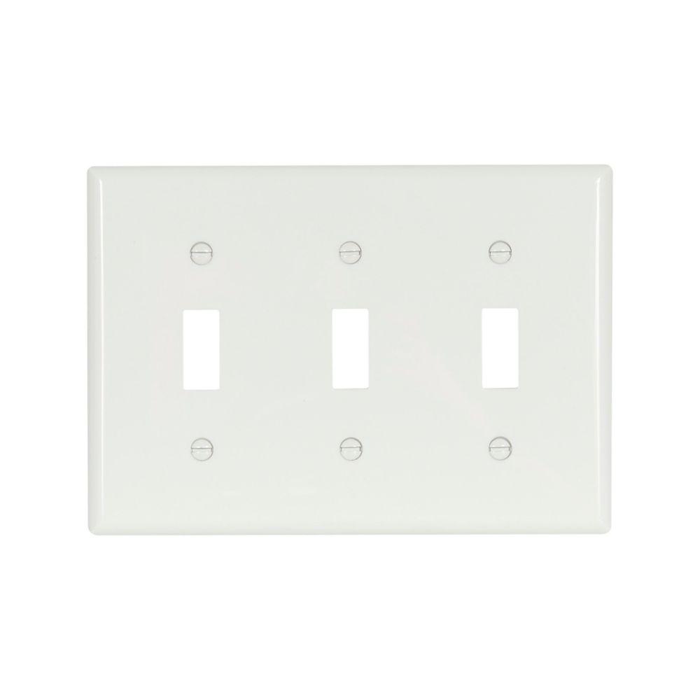 Wallplate 3G Toggle Nylon Std WH
