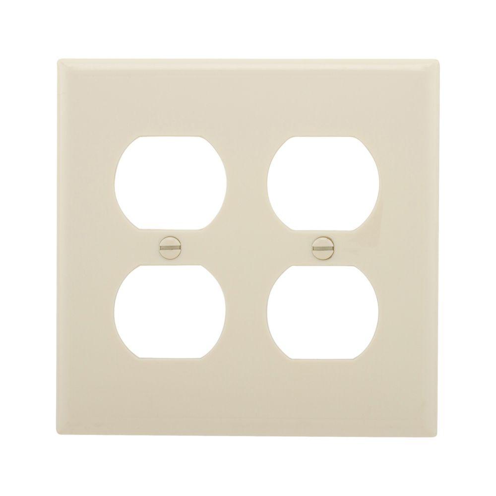 Wallplate 2G Duplex Recp Nylon Std AL