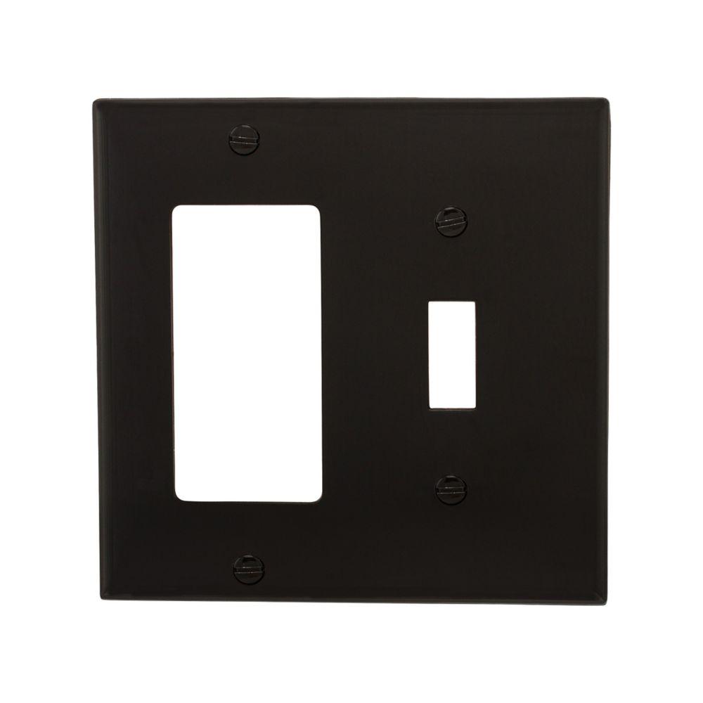 Wallplate 2G Toggle/Deco Nylon Std BK